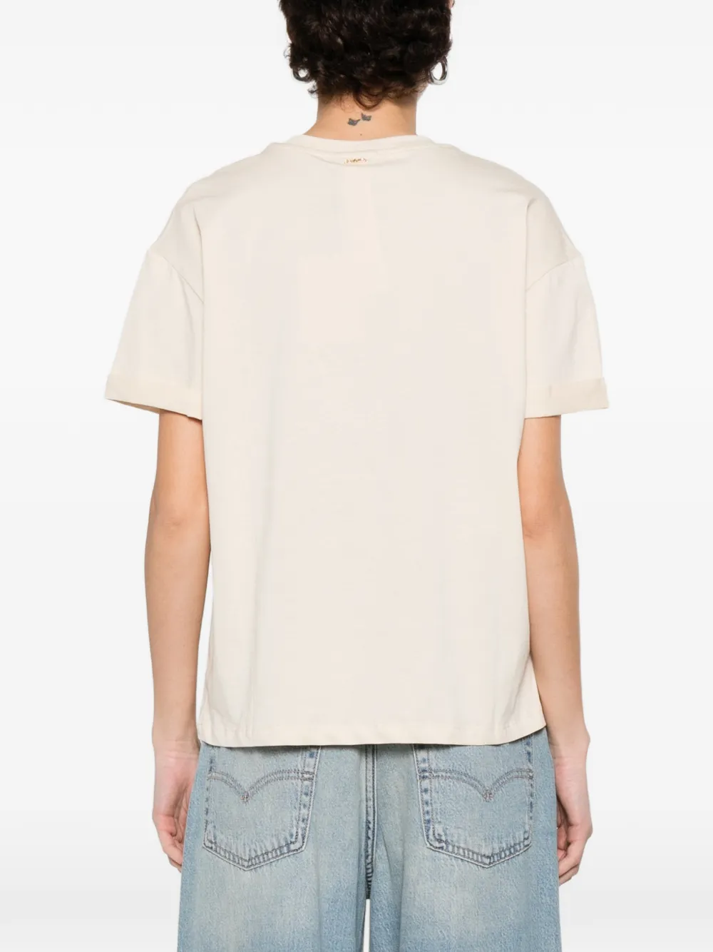 TWINSET Amore T-shirt met applicatie Beige