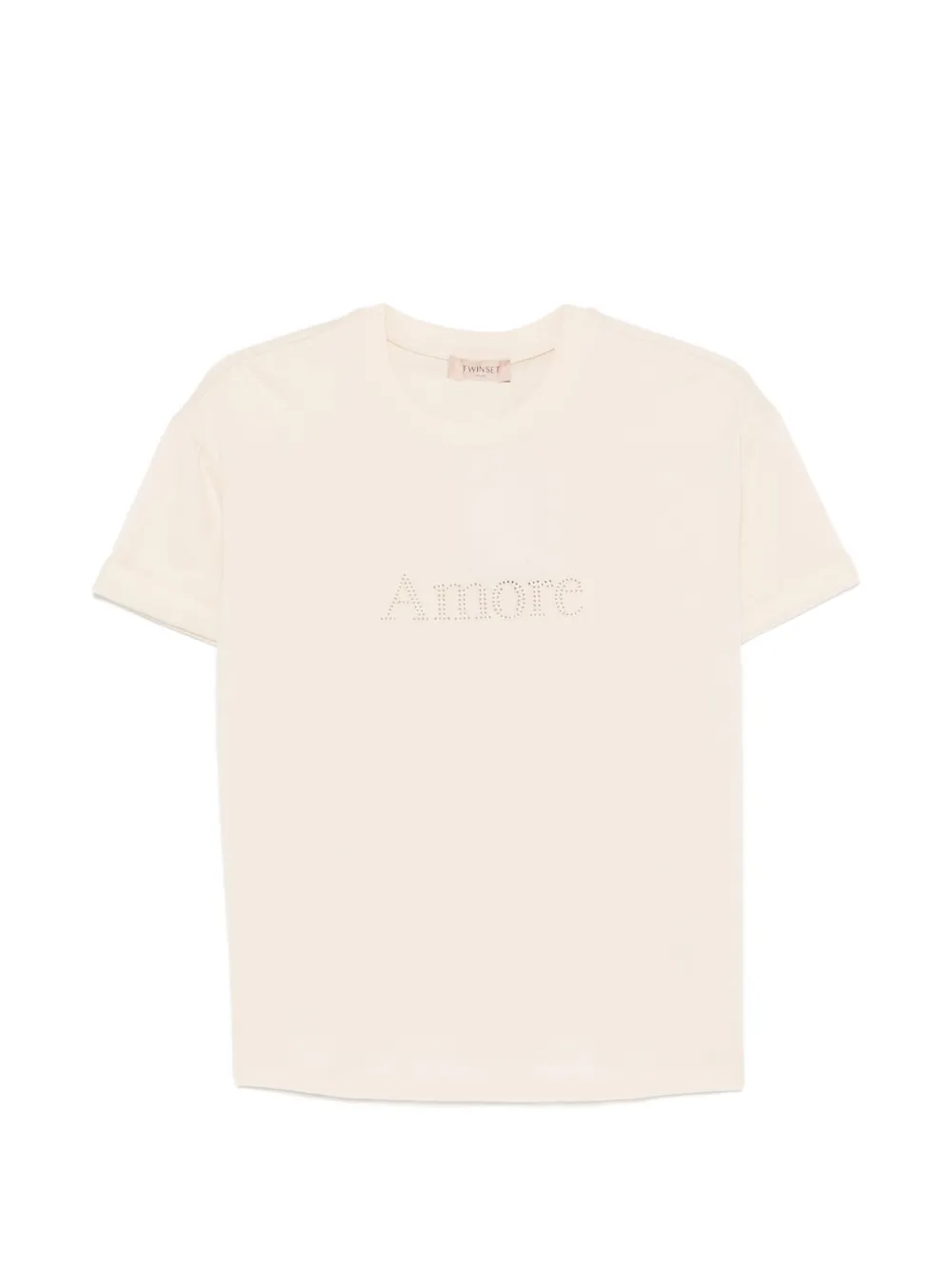 TWINSET Amore appliqué T-shirt - Toni neutri