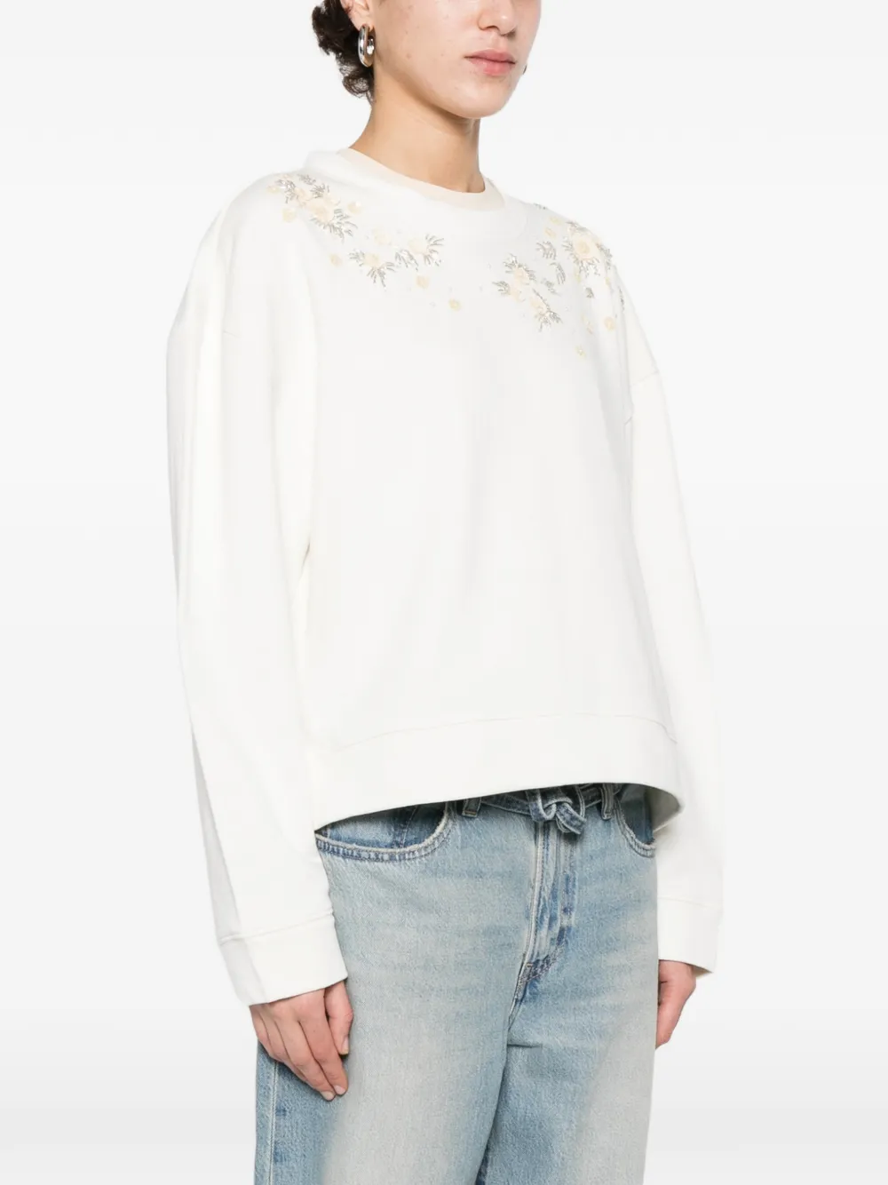 TWINSET Trui met bloemapplicatie Beige