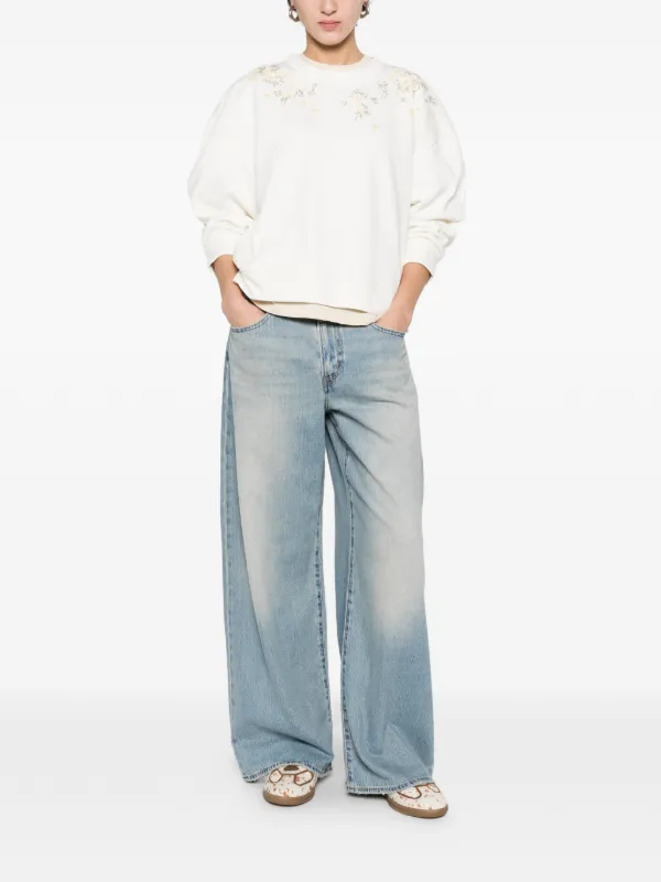TWINSET floral-appliqué Sweater | Neutrals | FARFETCH