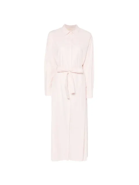 TWINSET vestido camisero con pliegues y cinturón 