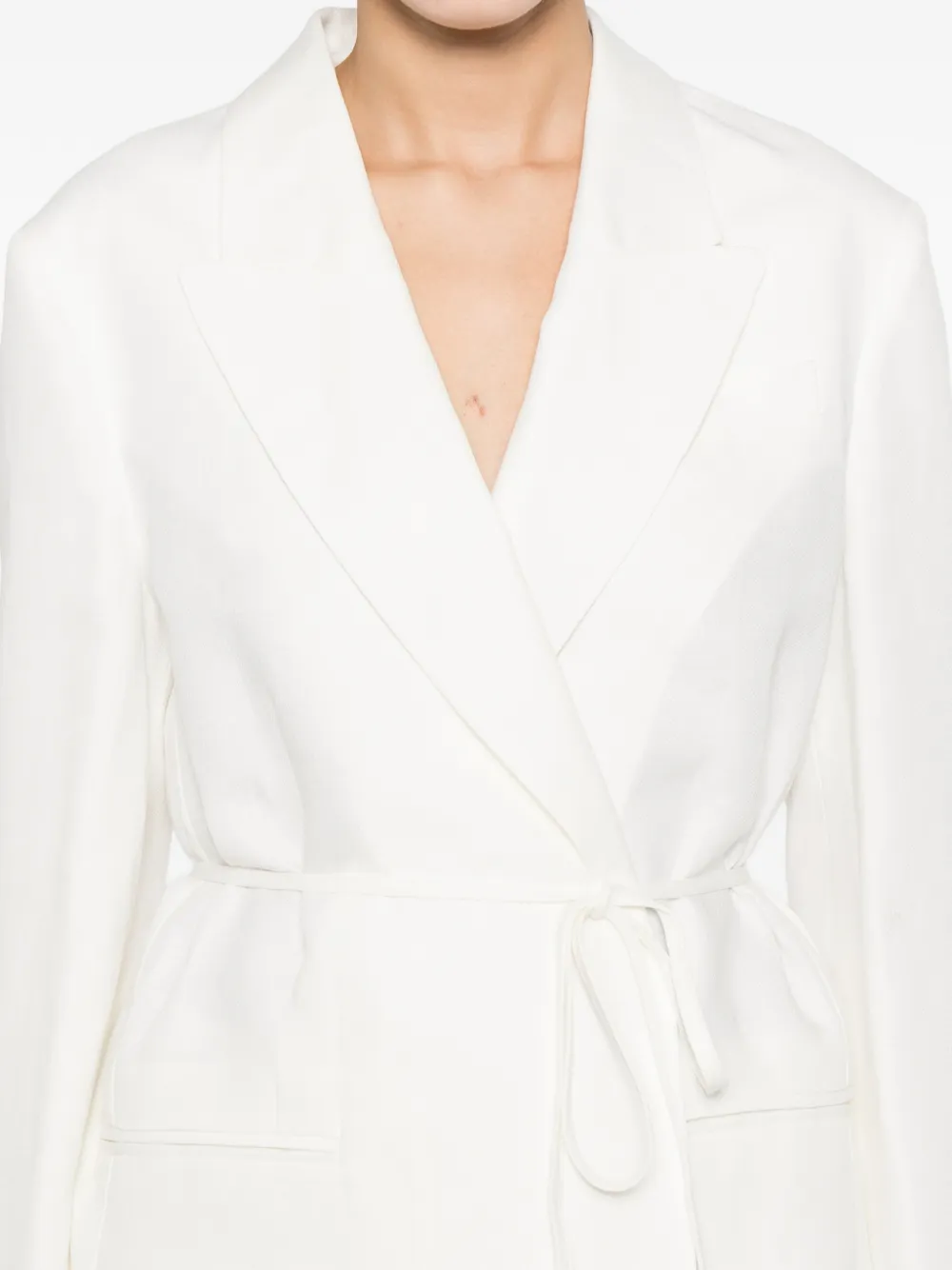 TWINSET Blazer met gestrikte taille Wit