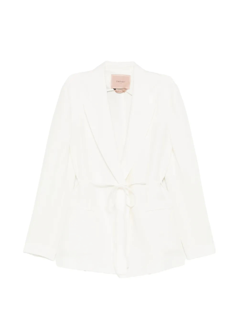 TWINSET tie-waist blazer - Bianco