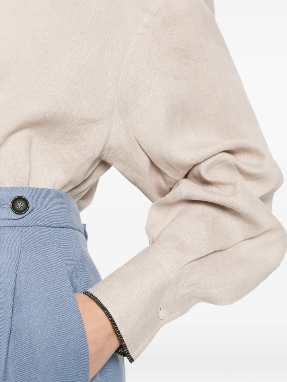 Brunello Cucinelli Blouse met cuffs Beige