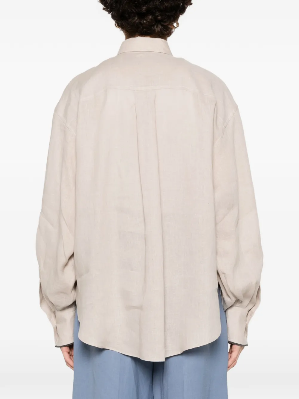 Brunello Cucinelli Blouse met cuffs Beige