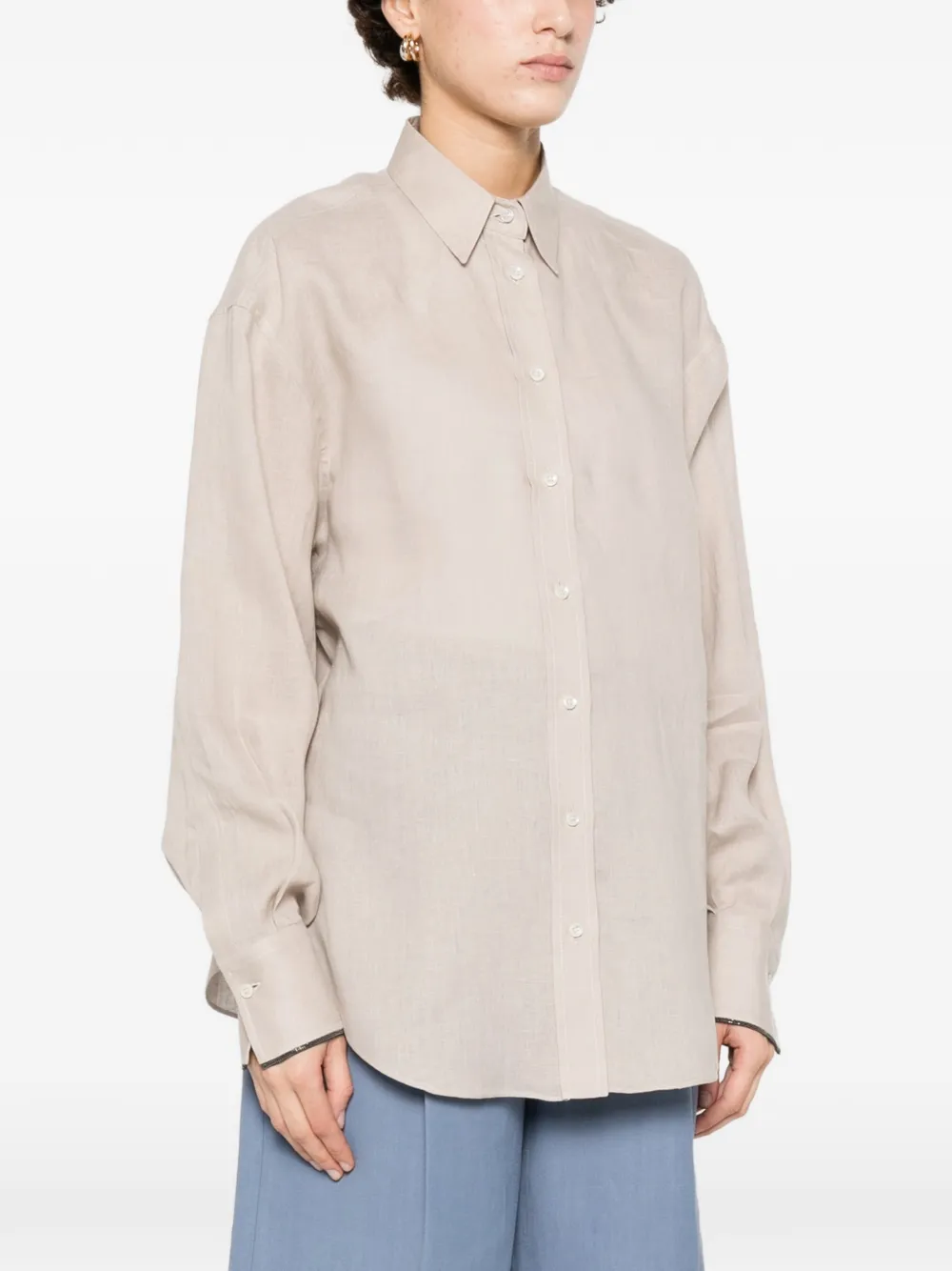  Brunello Cucinelli Cuffed Shirt - Neutrals 