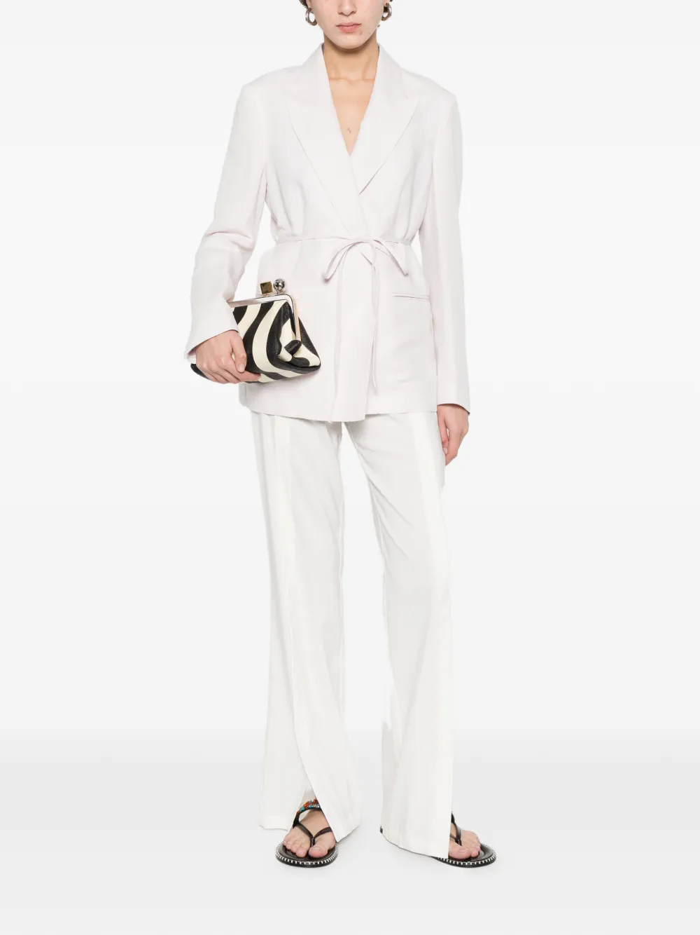  Twinset Tie Waist Blazer - Pink 