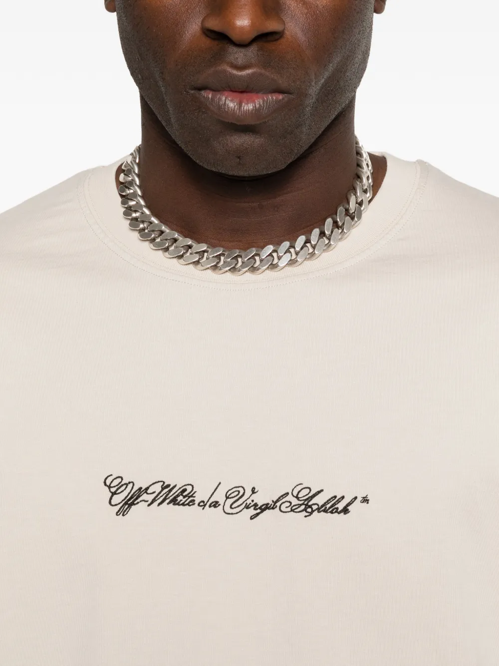 Off-White T-shirt met print Beige