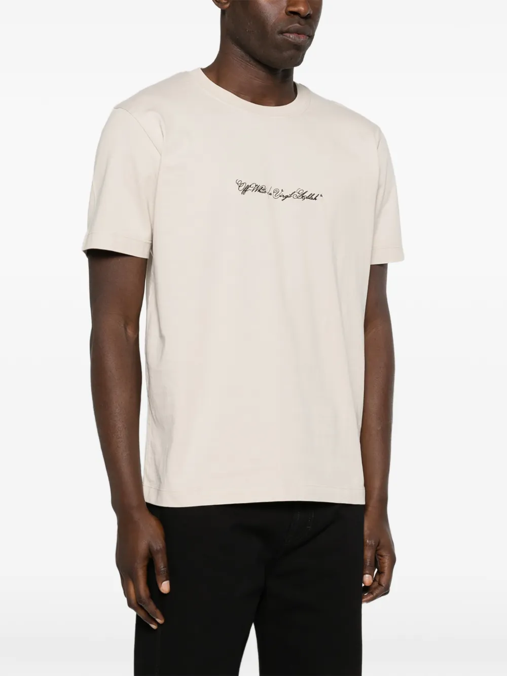 Off-White T-shirt met print Beige