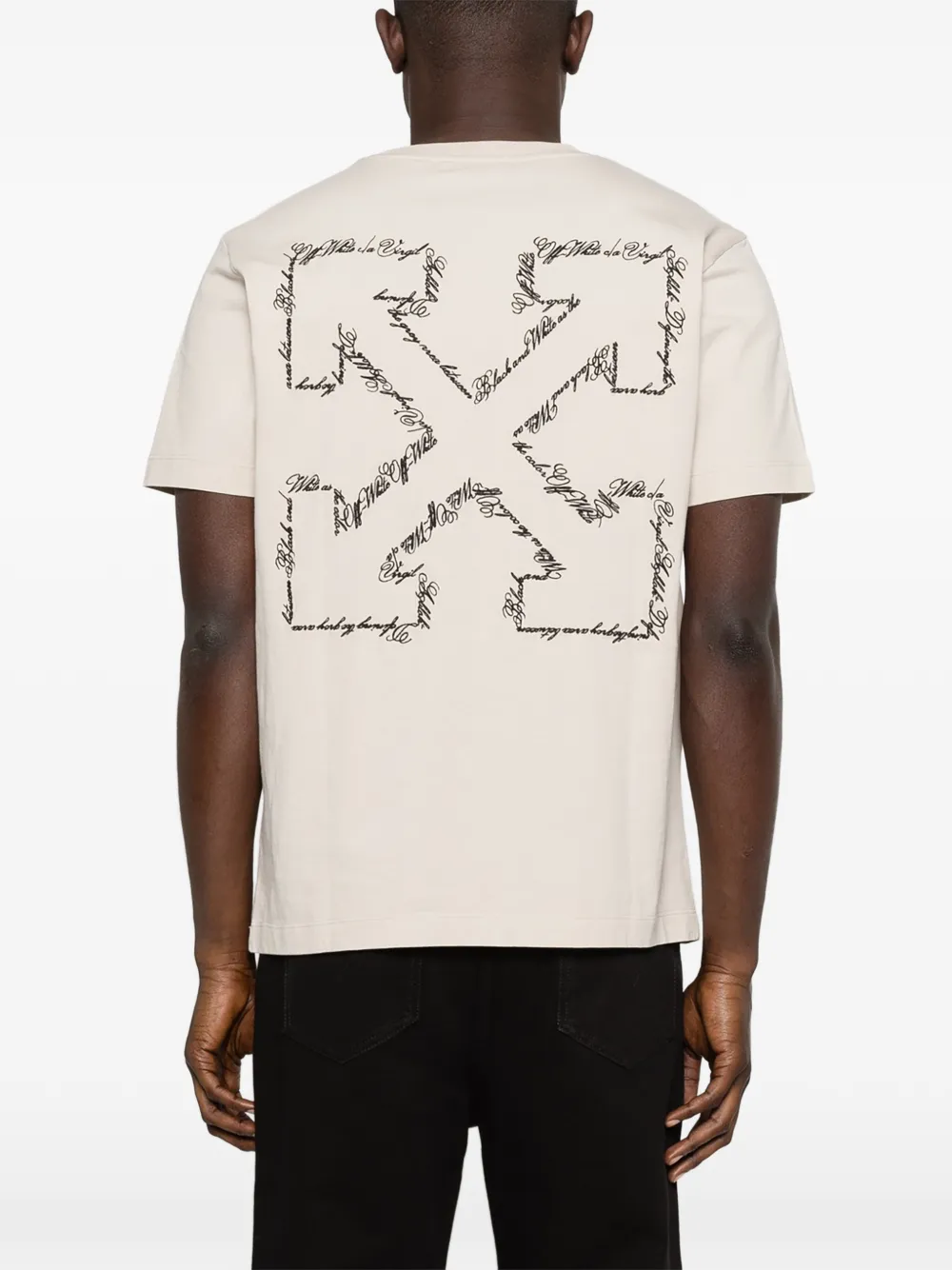 Off-White T-shirt met print Beige