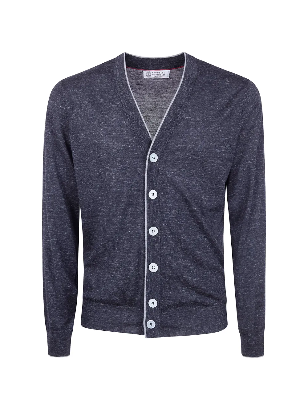 Brunello Cucinelli button light grey cardigan - Blu