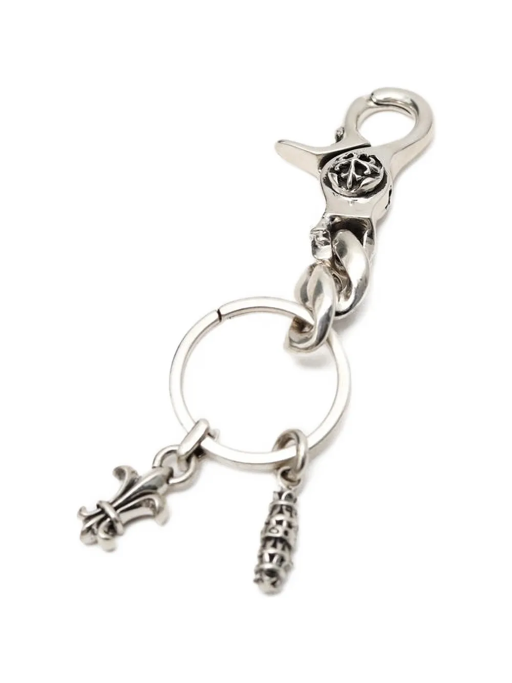  Amal Guessous Fleur-de-lis Charm Keyring - Silver 