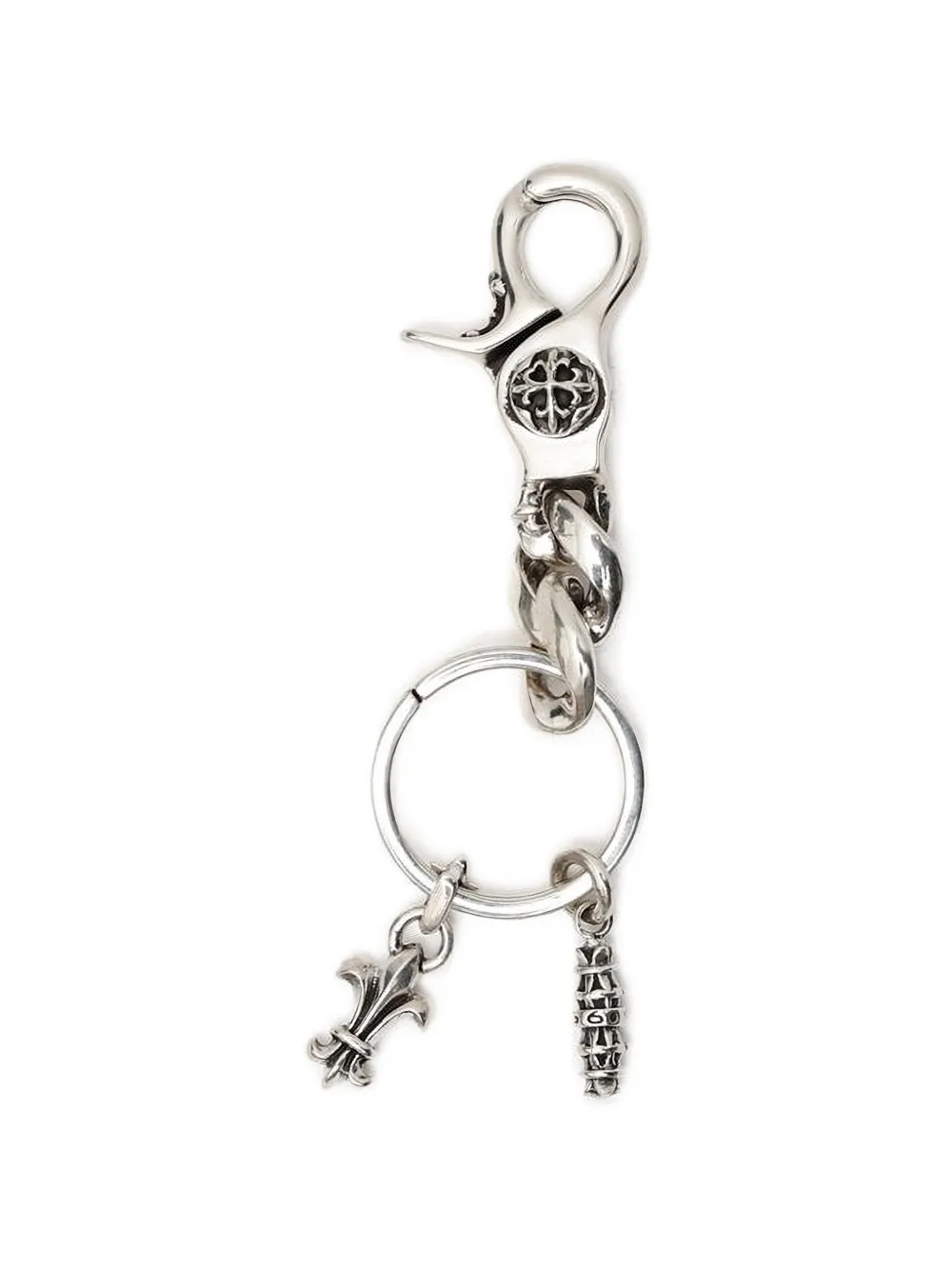 Amal Guessous fleur-de-lis charm keyring - Silber