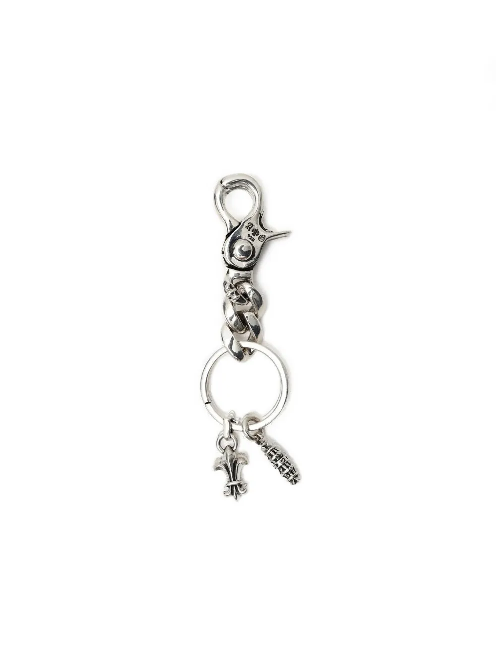  Amal Guessous Fleur-de-lis Charm Keyring - Silver 