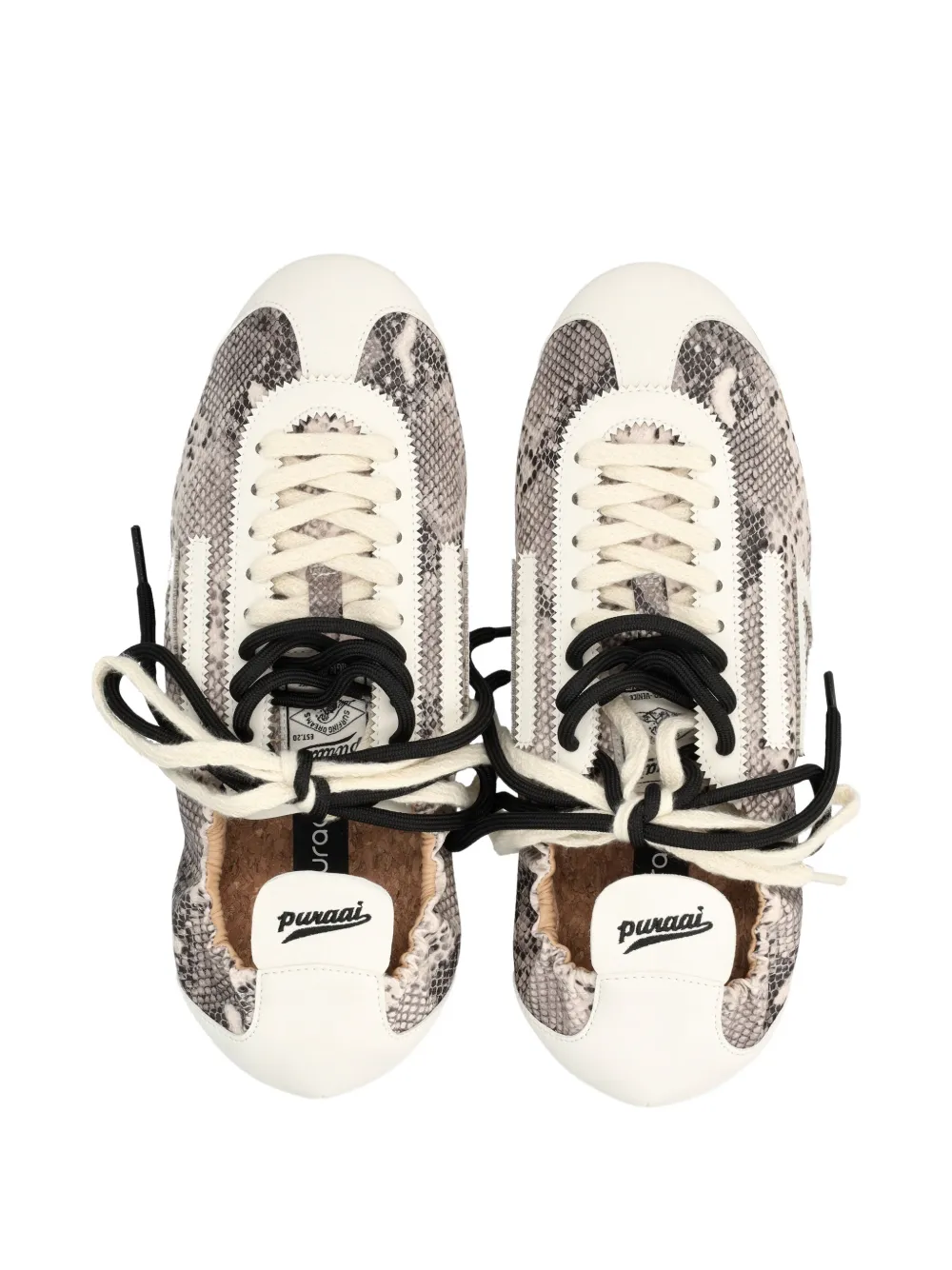 Puraai snakeskin lion sneakers Beige