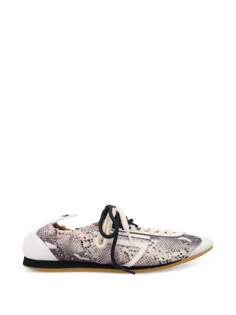 Puraai Lion sneakers met slangen-effect Beige