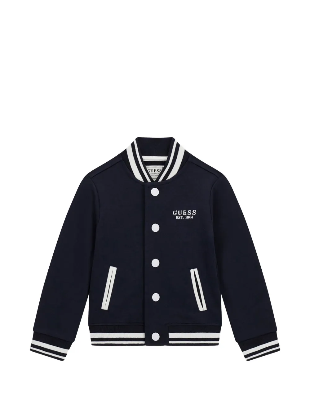 guess kids striped-trim bomber jacket - Blu