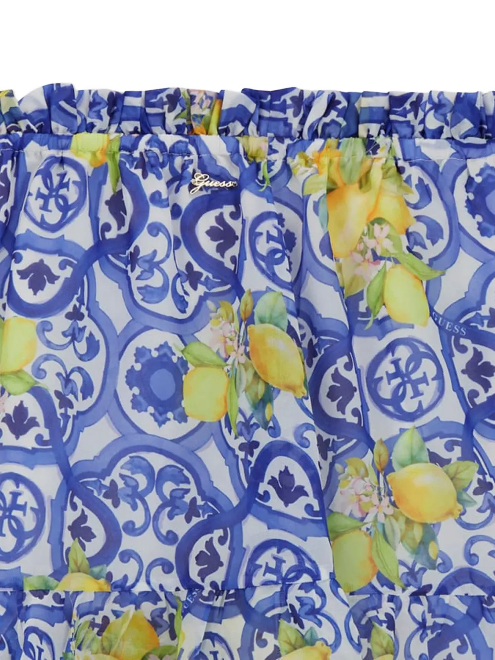  Guess Kids Ruffled-hem Patterned Skirt - Blue 