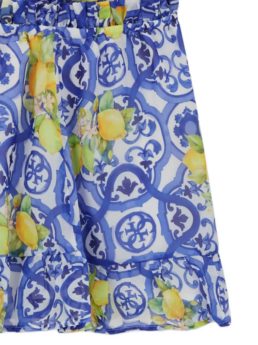 guess kids Rok met ruche afwerking en patroon Blauw