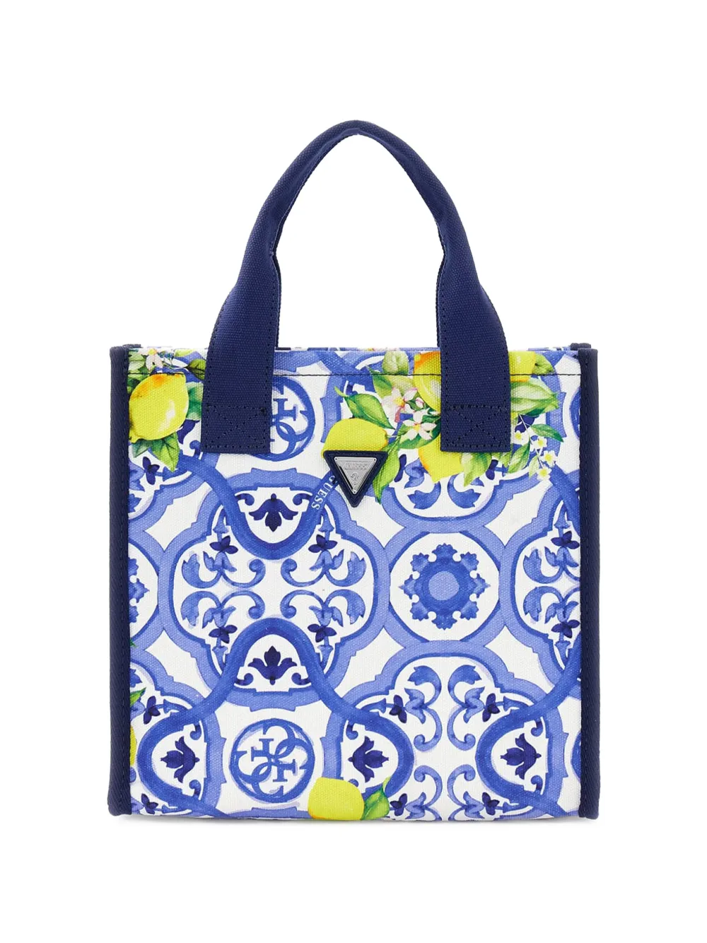 guess kids tile-print tote bag - Bianco