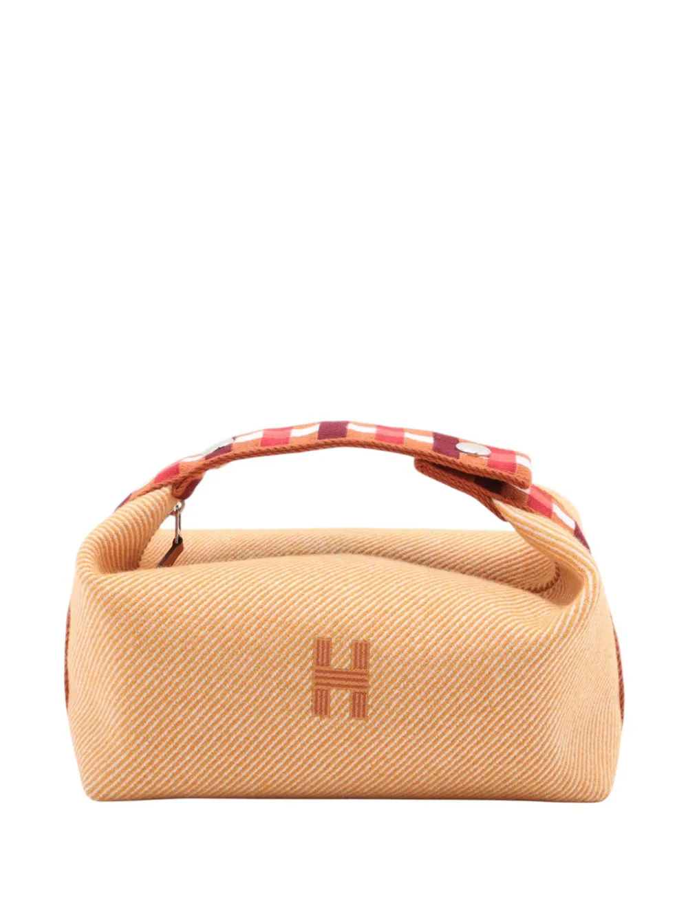 Hermès Pre-Owned Trousse make up Bride a Brac au Carre piccola in lana 2021-2025 - Arancione