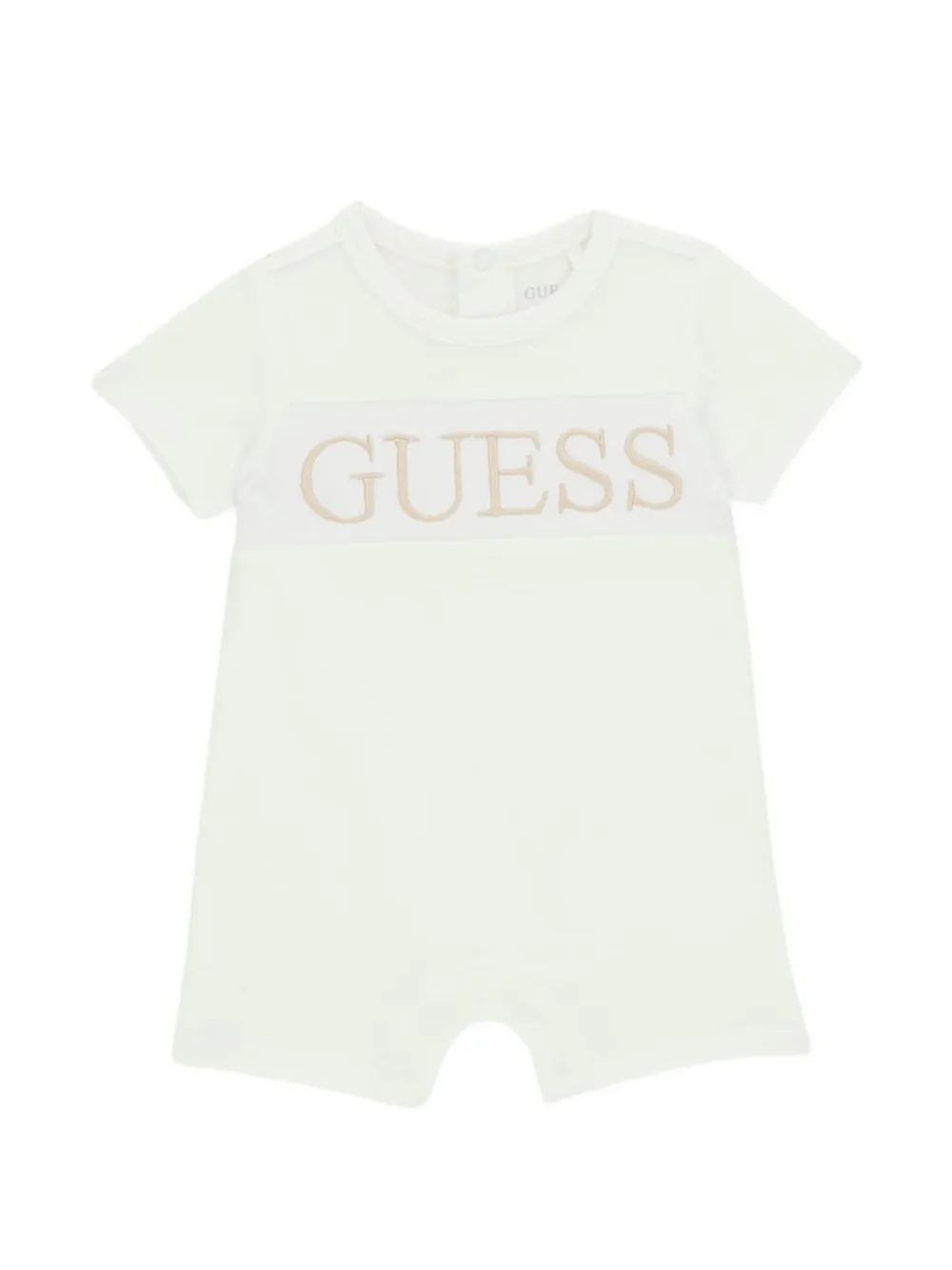 guess kids logo-embroidered romper - Bianco