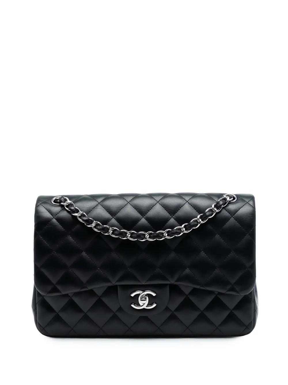 CHANEL Pre-Owned 2010-2011 Jumbo Classic Lambskin Double Flap shoulder bag - Nero