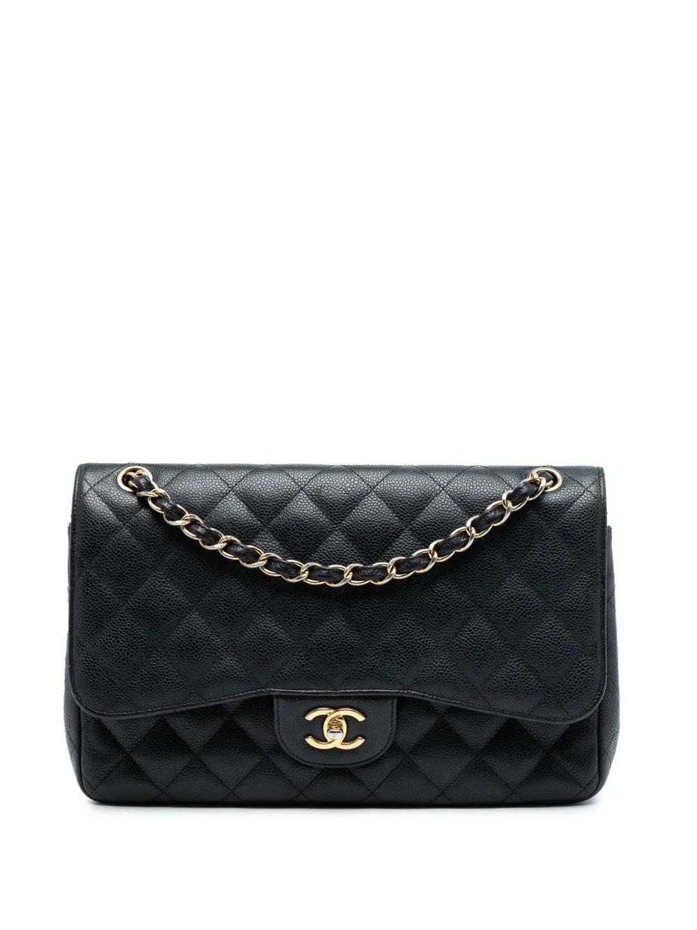 CHANEL Pre-Owned 2010-2011 Jumbo Classic Caviar Double Flap shoulder bag - Nero