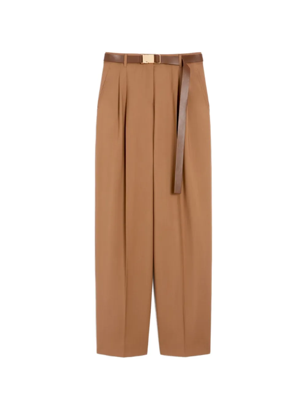 Max Mara Bergamo pleated belt trousers - Marrone