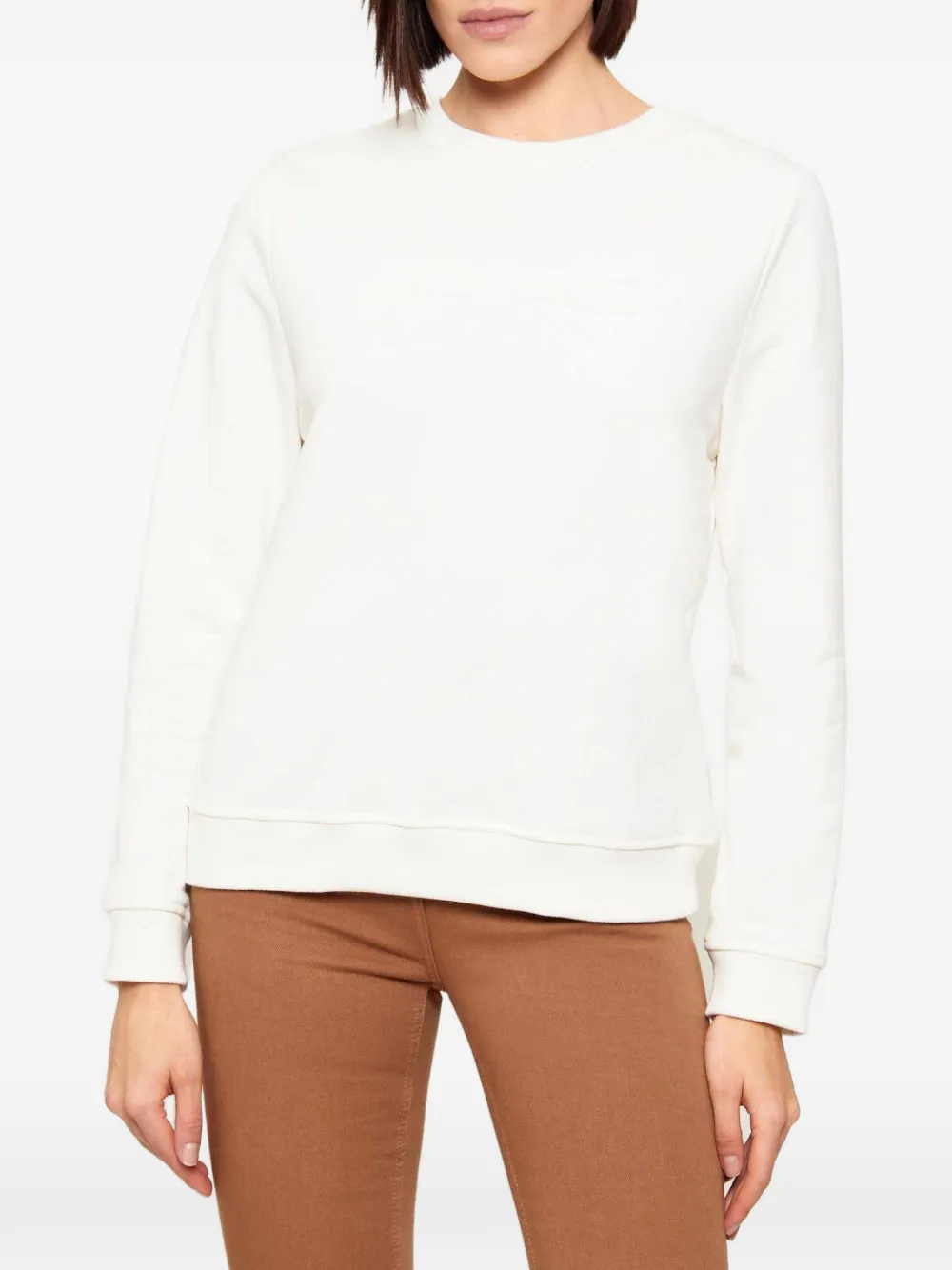 Elisabetta Franchi long-sleeve embossed sweatshirt - Toni neutri