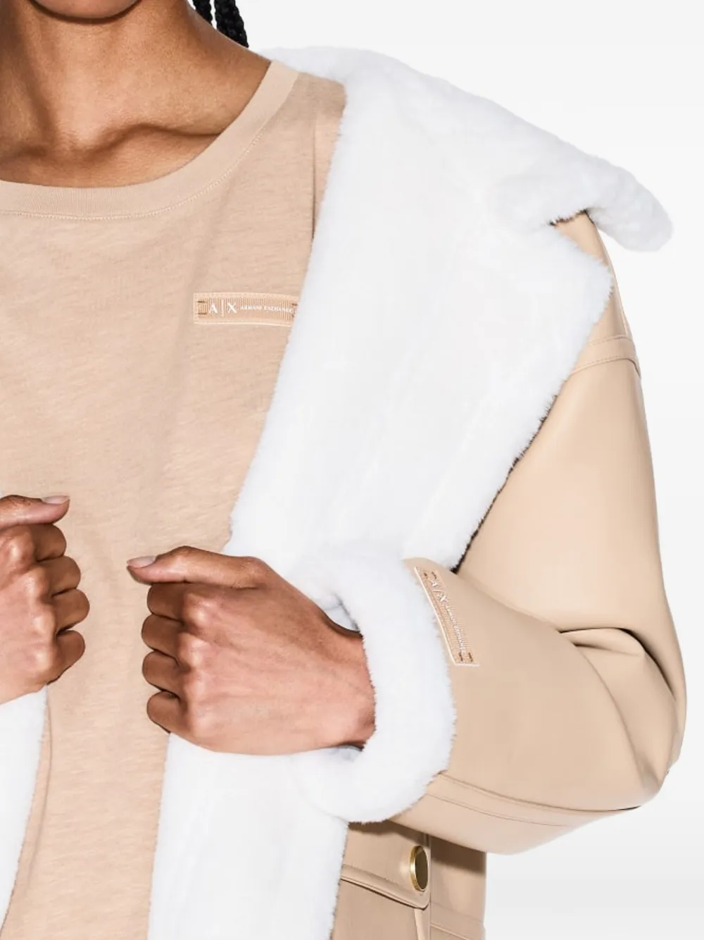  Armani Exchange Faux-shearling Jacket - Neutrals 