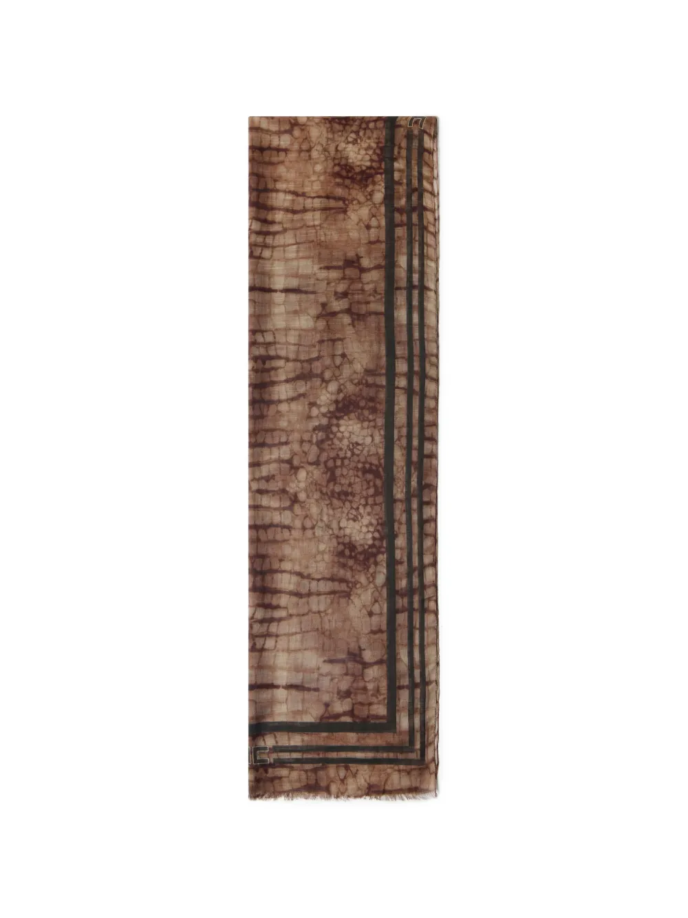 Elisabetta Franchi logo striped scarf - Marrone