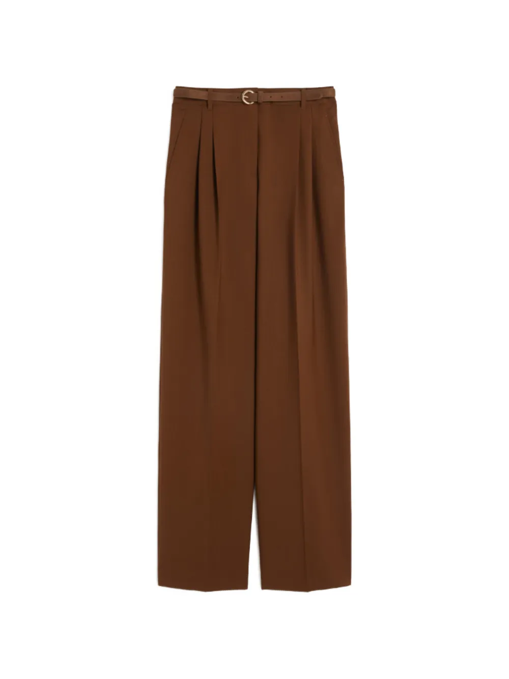 Max Mara Belted Trousers In Brown