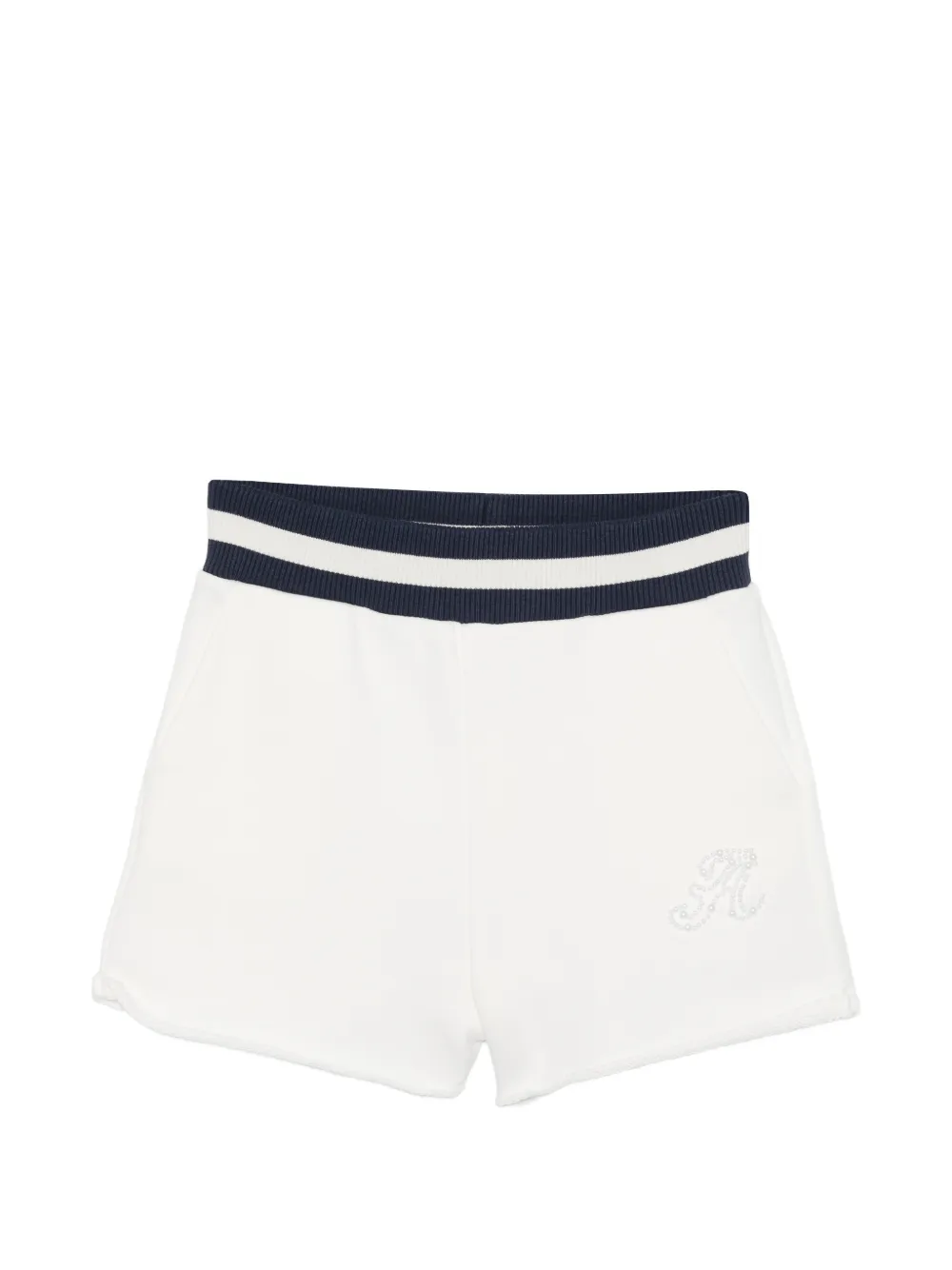 Autry ribbed trim logo shorts - Bianco