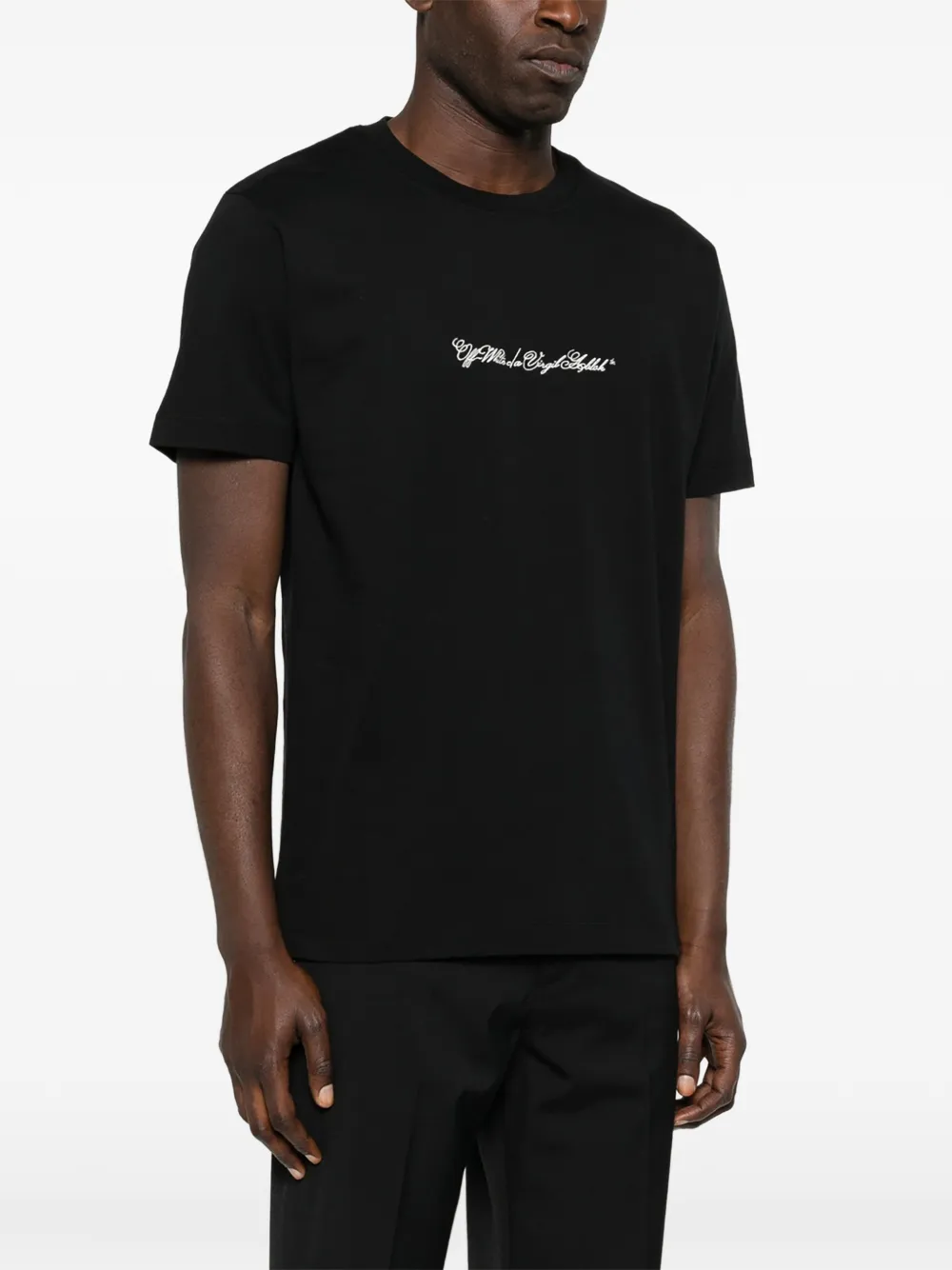 Off-White Script Arrow T-shirt met borduurwerk Zwart