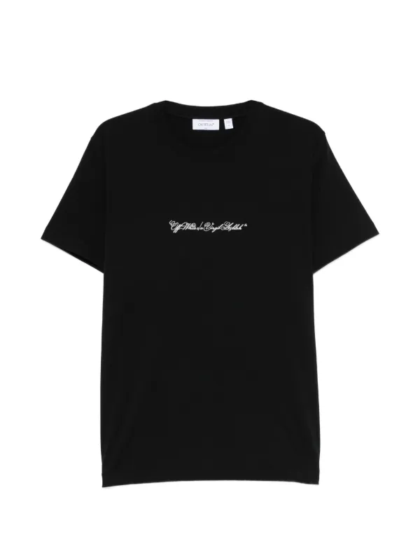 Off-White Script Arrow Embroidered T-shirt | Black | FARFETCH AZ
