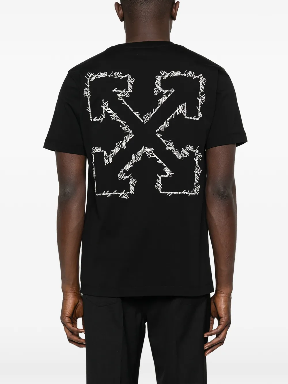 Off-White Script Arrow T-shirt met borduurwerk Zwart
