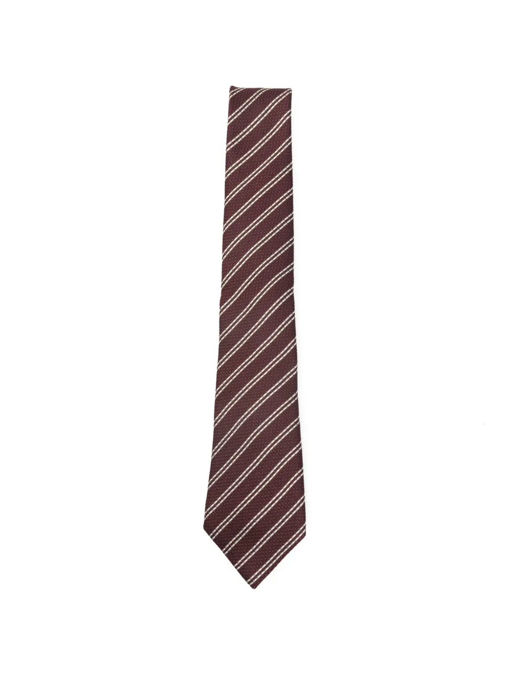 Zegna striped silk tie - Rosso