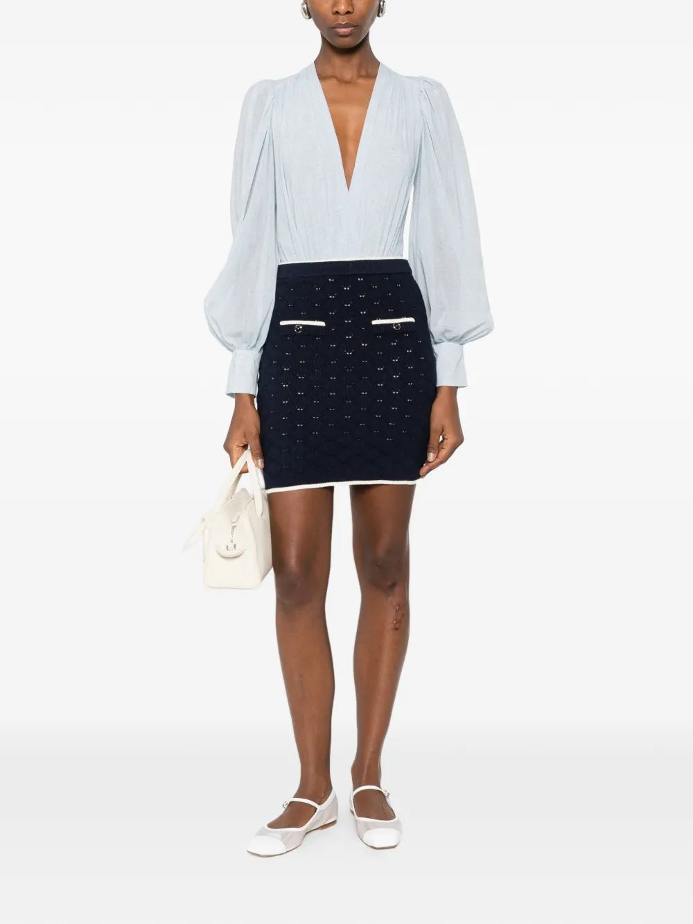  Twinset Button-detail Skirt - Blue 
