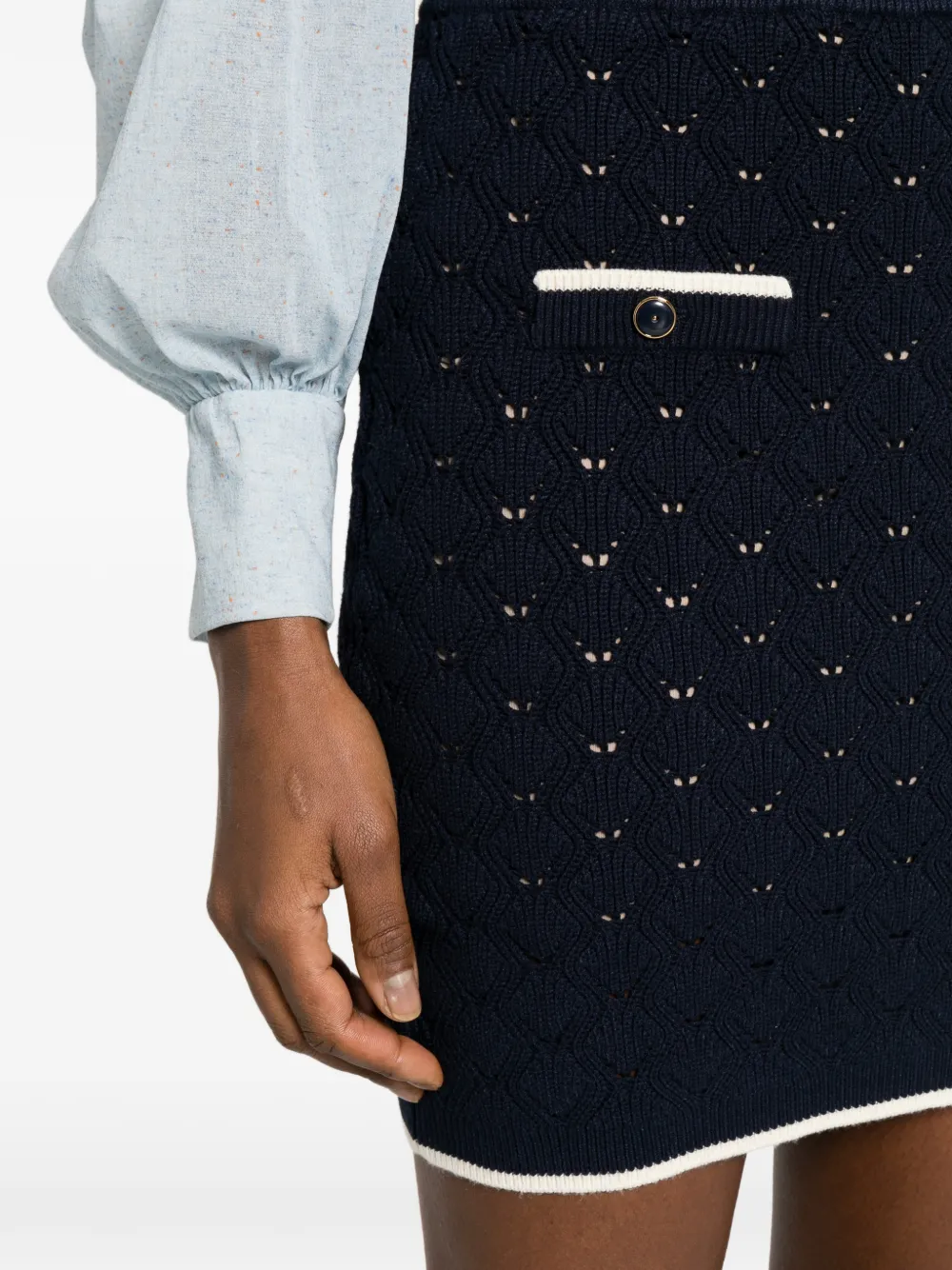 TWINSET Gebreide mini-rok met jacquard Blauw