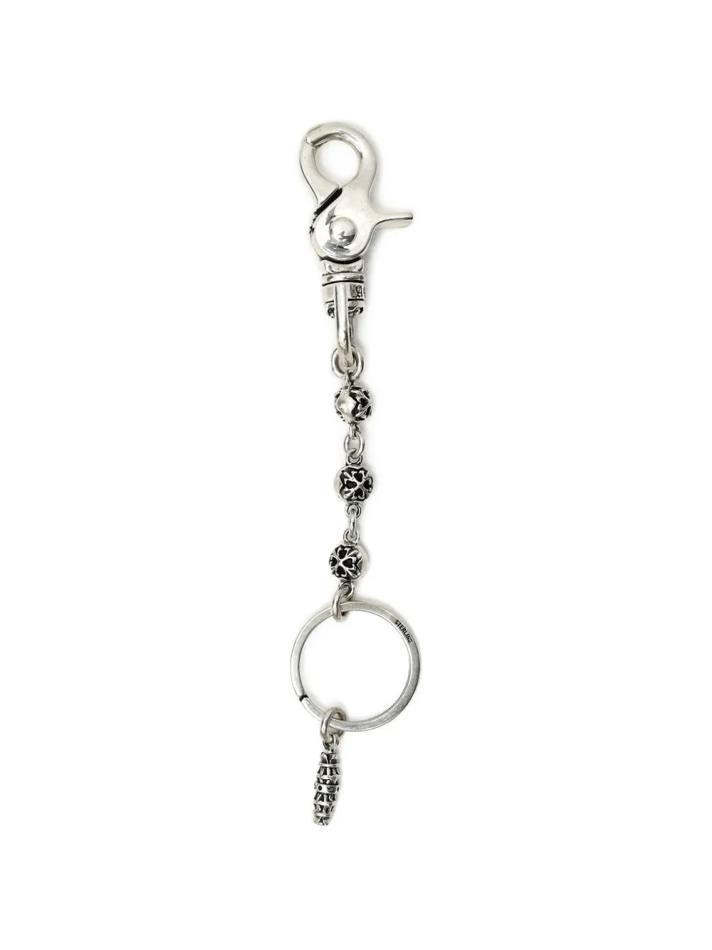  Amal Guessous Floral Bead Keyring - Silver 