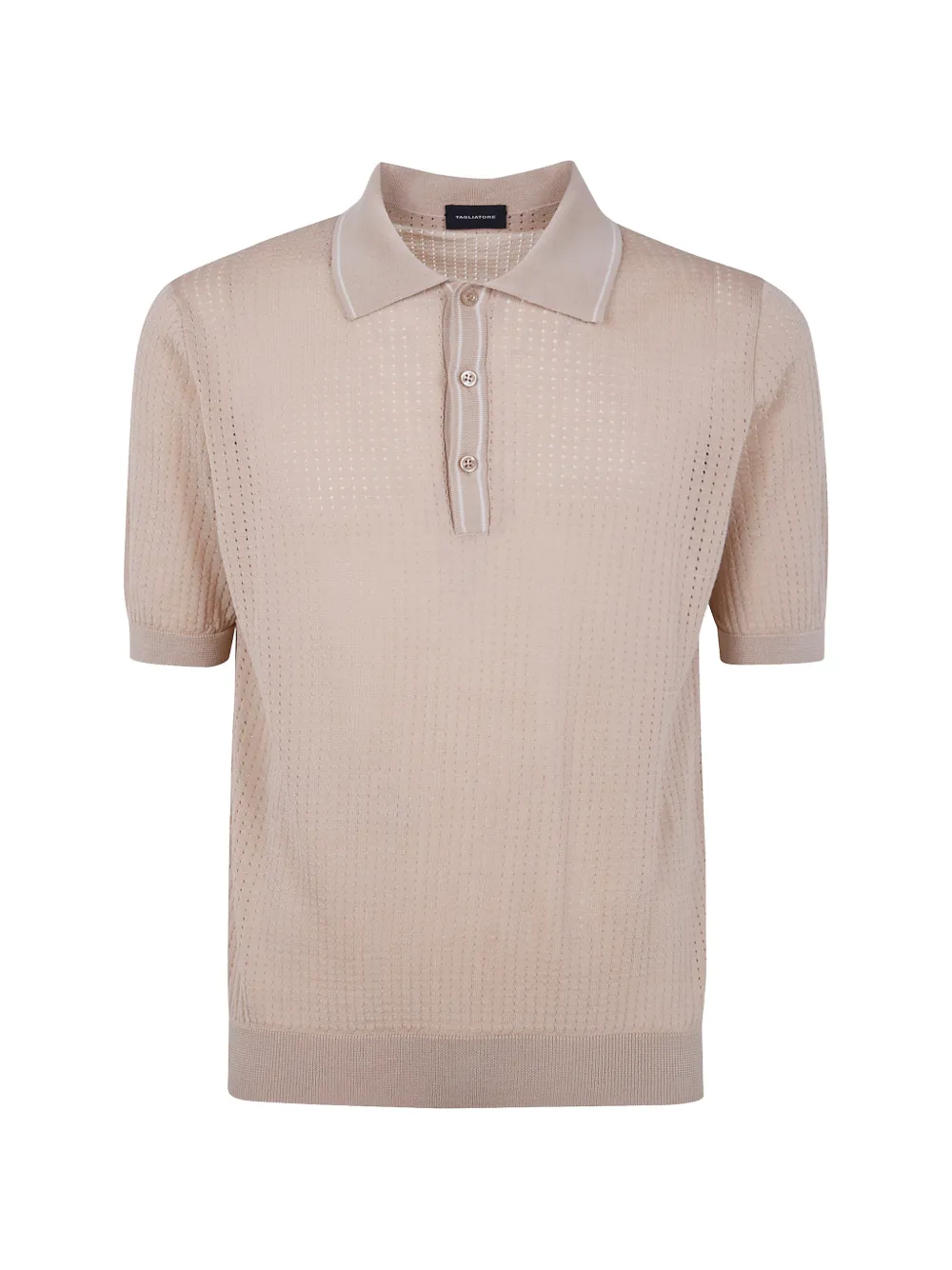 Tagliatore buttoned knitted polo shirt - Nude