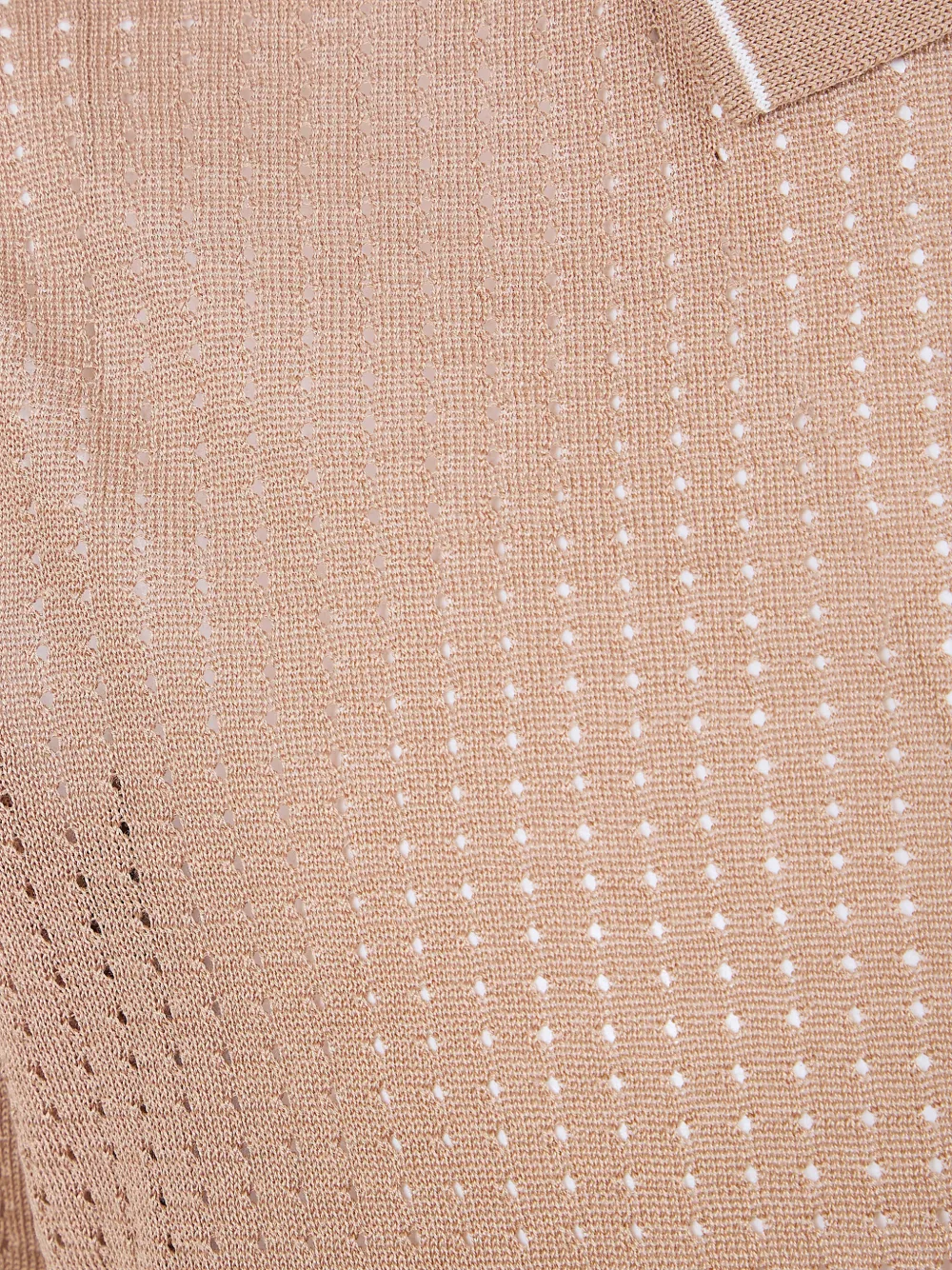 Tagliatore Geperforeerd poloshirt Beige