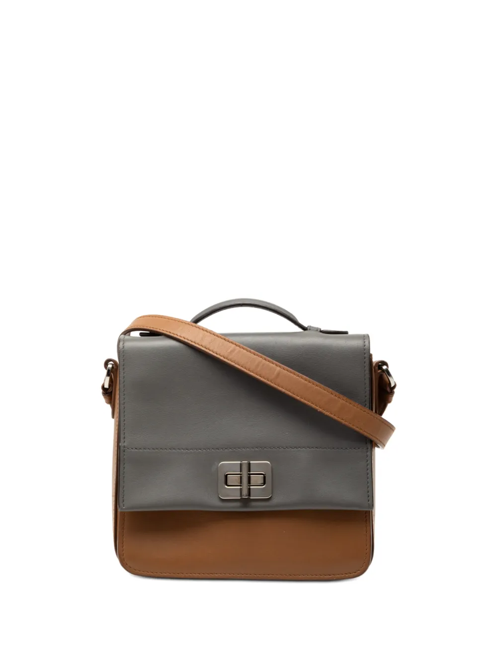 Prada Pre-Owned 2000-2025 Bicolor City Calf satchel - Marrone