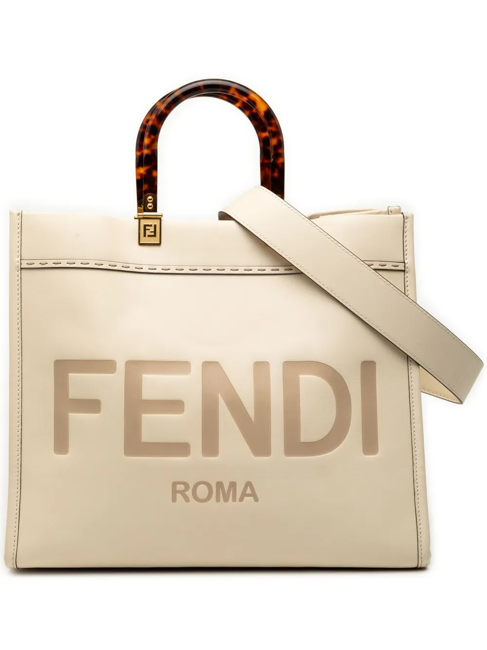 Fendi Pre-Owned Borsa shopper Sunshine media in pelle 2010-2026 - Marrone
