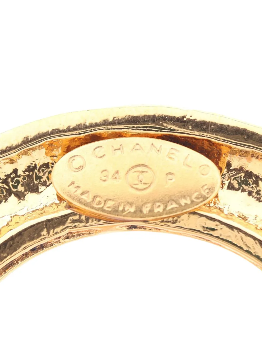 1994 Gold Plated Multi Cc Round Brooch Costume Brooch