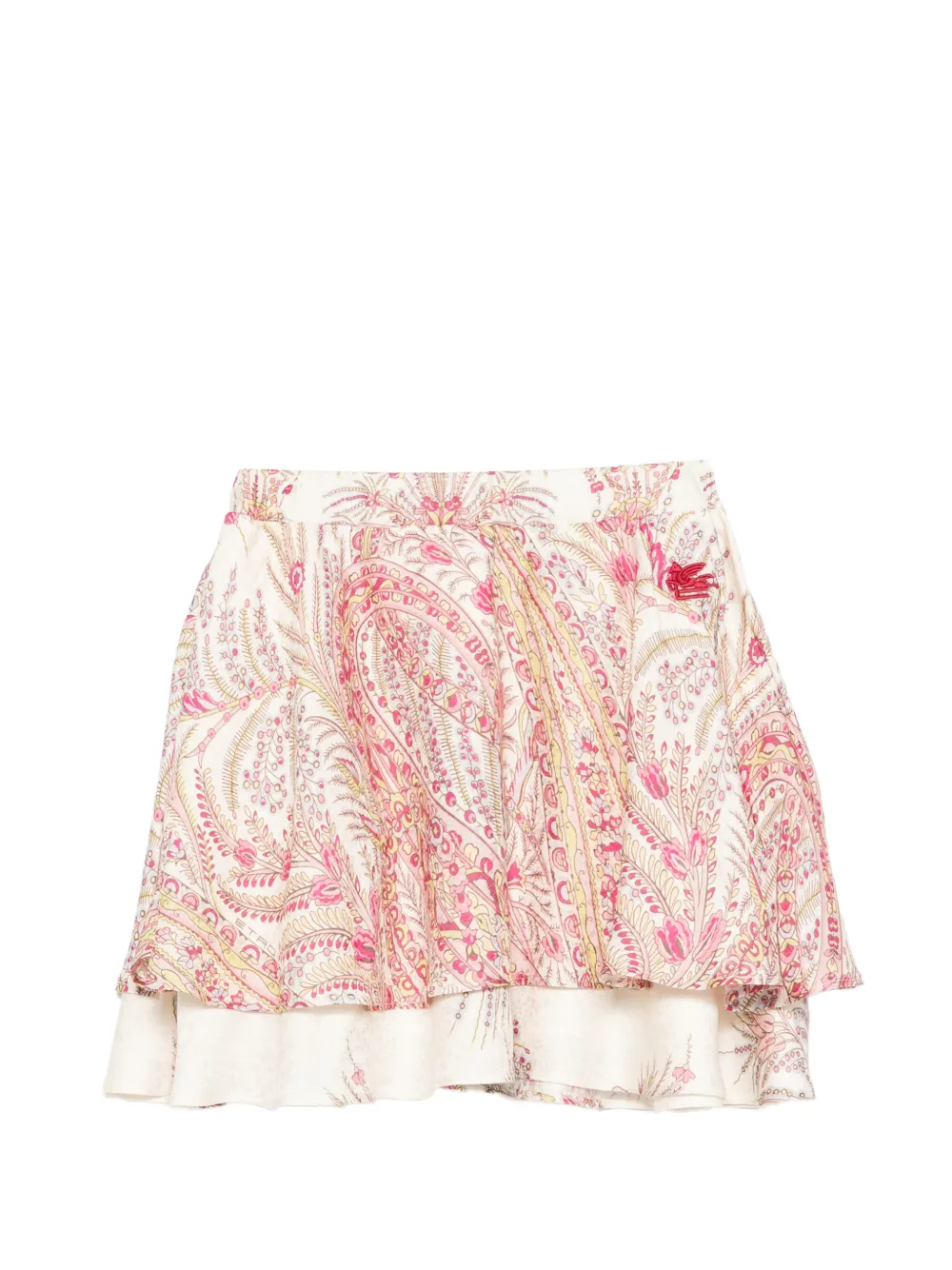 ETRO KIDS Rok met paisley-print en ruches Beige