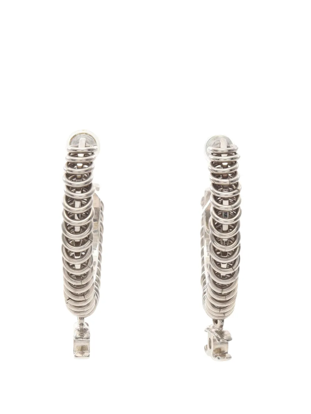 CHANEL Pre-Owned 2016 CC Stainless Steel Multi Ring Hoop Push Back Earrings costume earrings - Argento