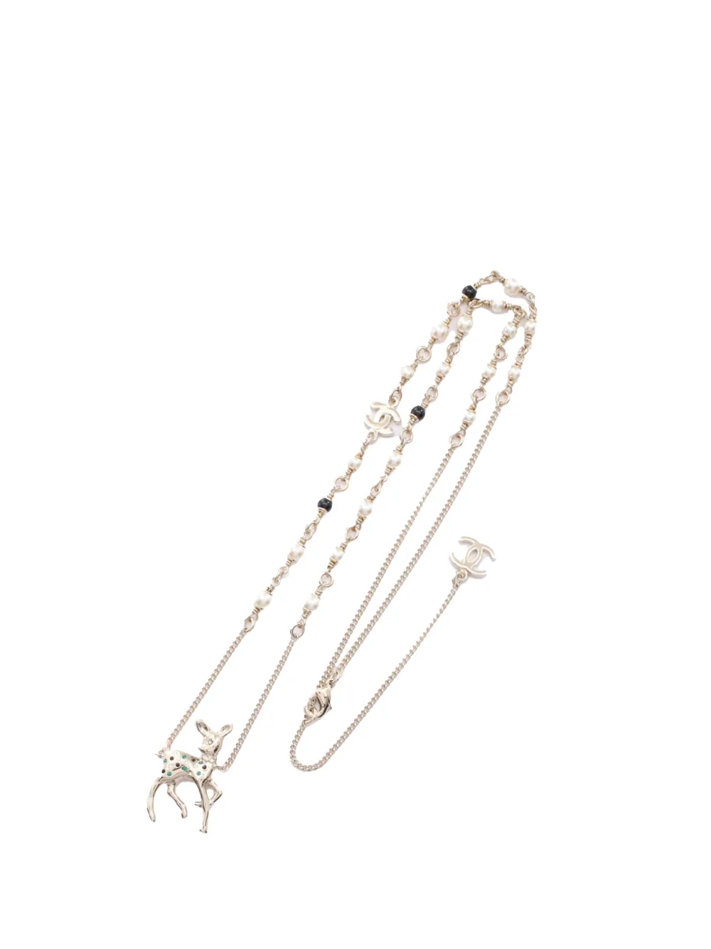 CHANEL Pre-Owned Collana CC placcata oro con perle sintetiche e strass 2025