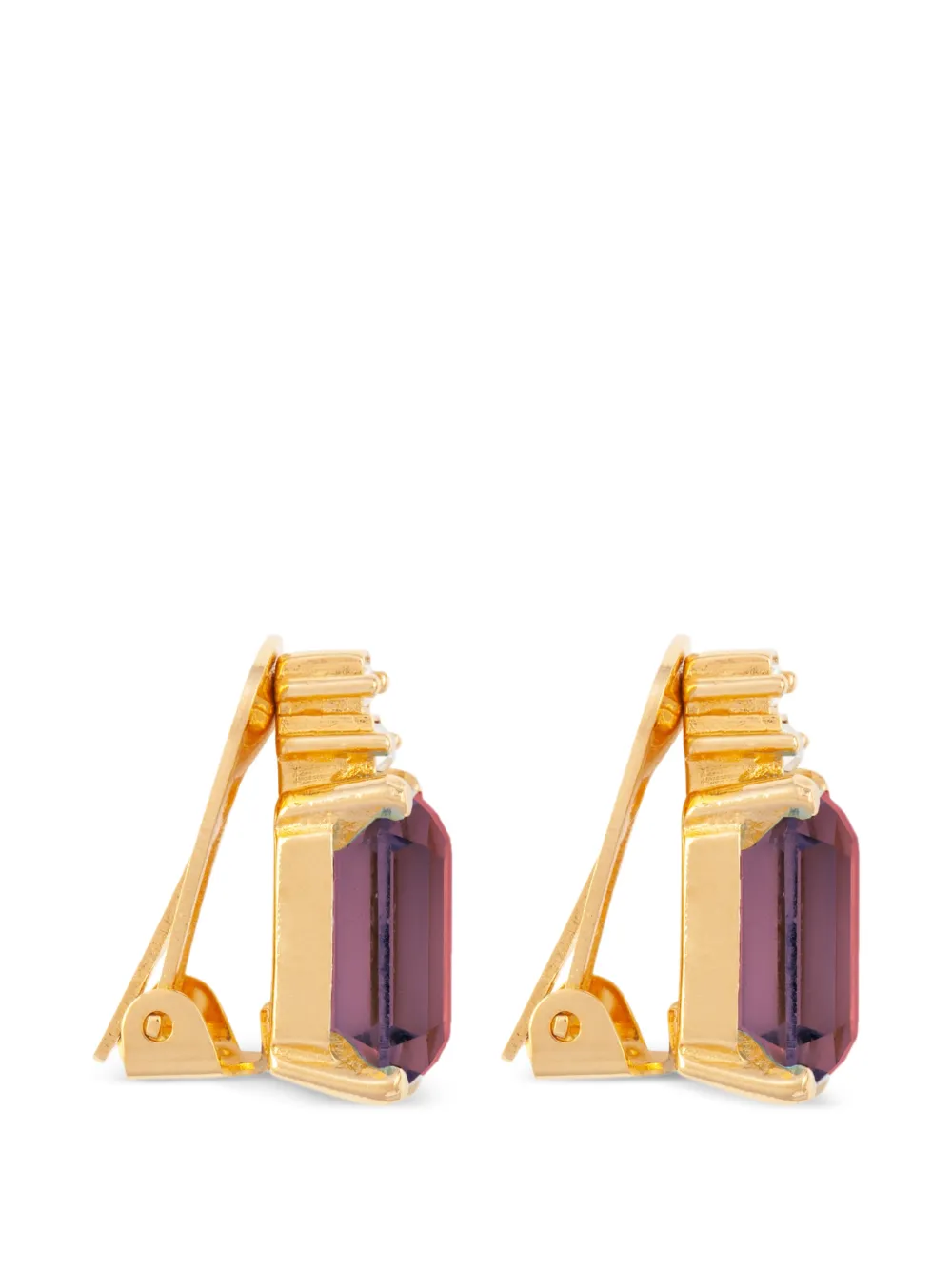  Christian Dior Pre-owned 1980 Amethyst Earrings - Gold 